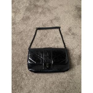 Womens‎ Bag TRUE RELIGION Shoulder Bag Quilted Faux Leather Chain Black Lock